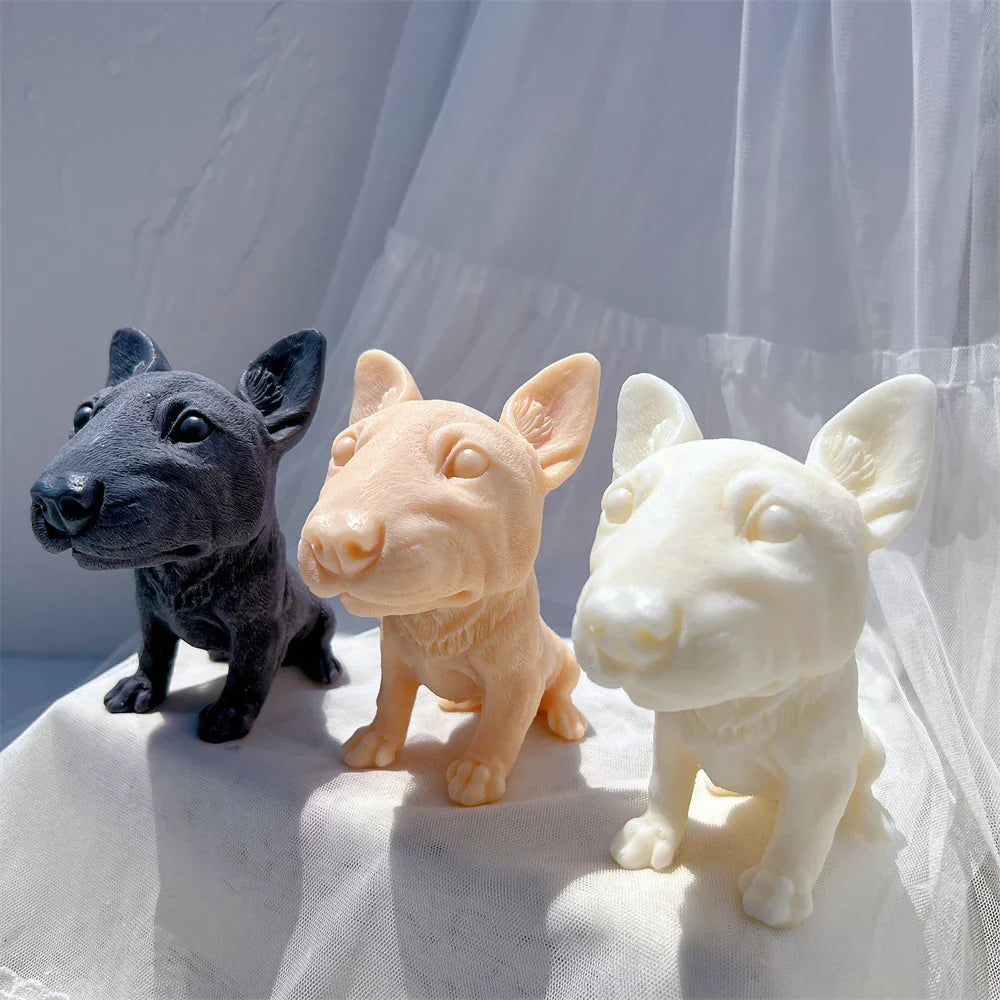 Bullhead Terrier Statue Candle Silicone Mould
