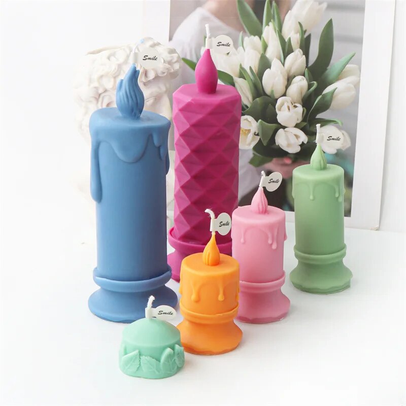Burning Flame Long Rod Candle Mould