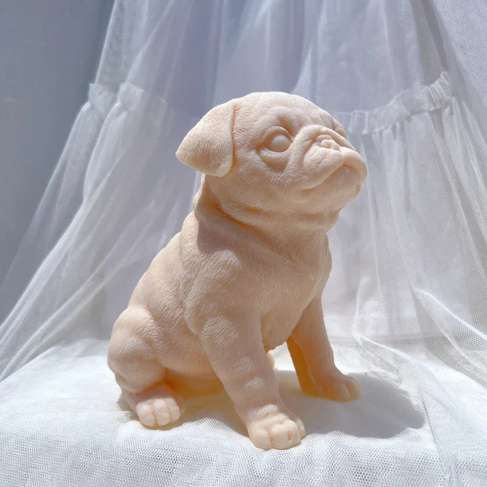 Sitting Pug Dog Candle Mould