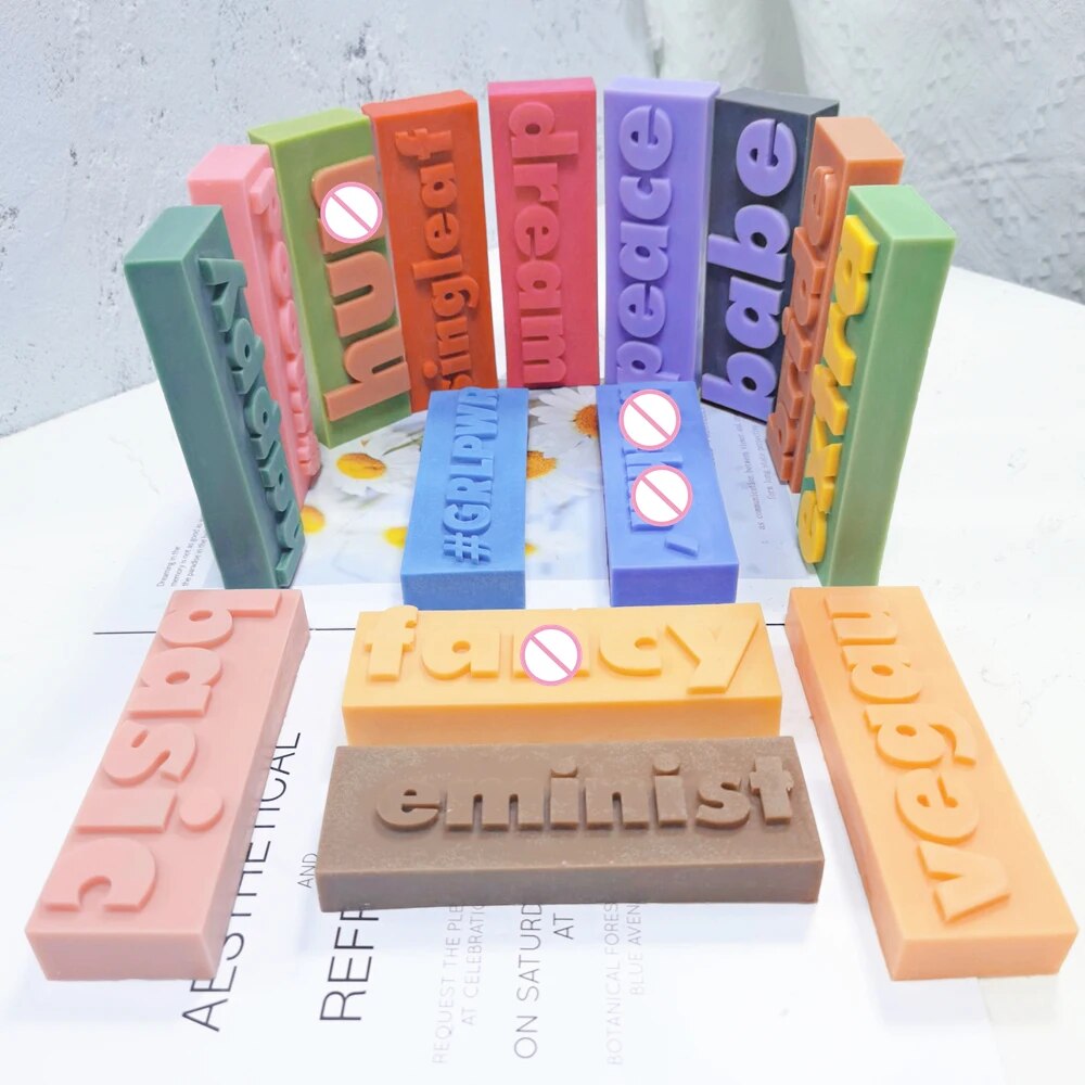 DIY 16 Designs Extra Babe Mood Words Slogan Candle Silicone Mould