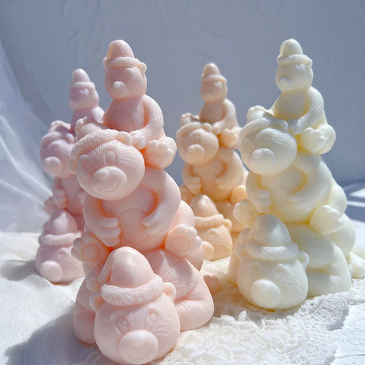 Teddy Bear Christmas Tree Candle Mould