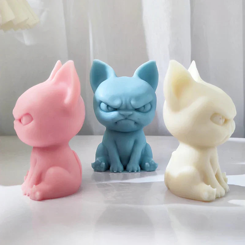 Adorable Angry Puppy Silicone Candle Mould