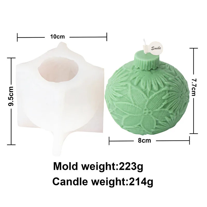 Festive Christmas Bauble Candle Moulds