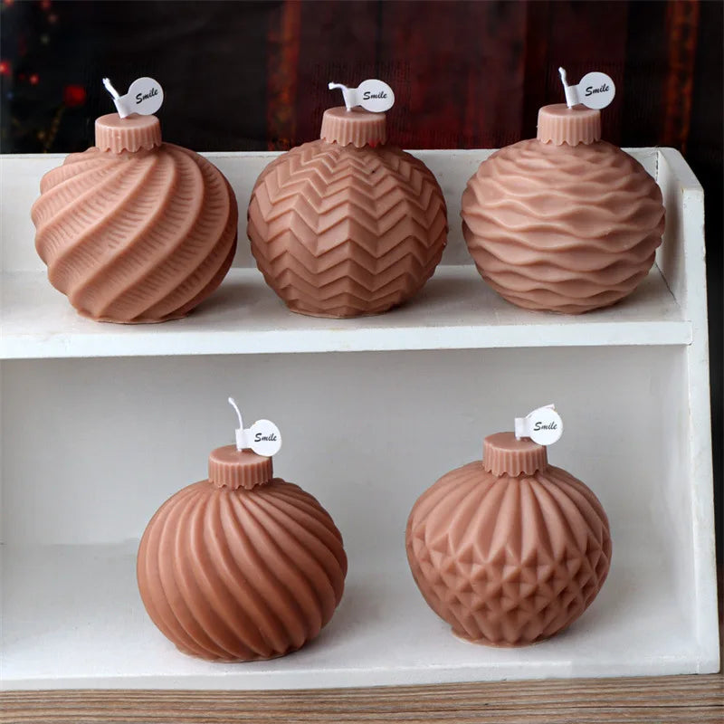 Festive Christmas Bauble Candle Moulds