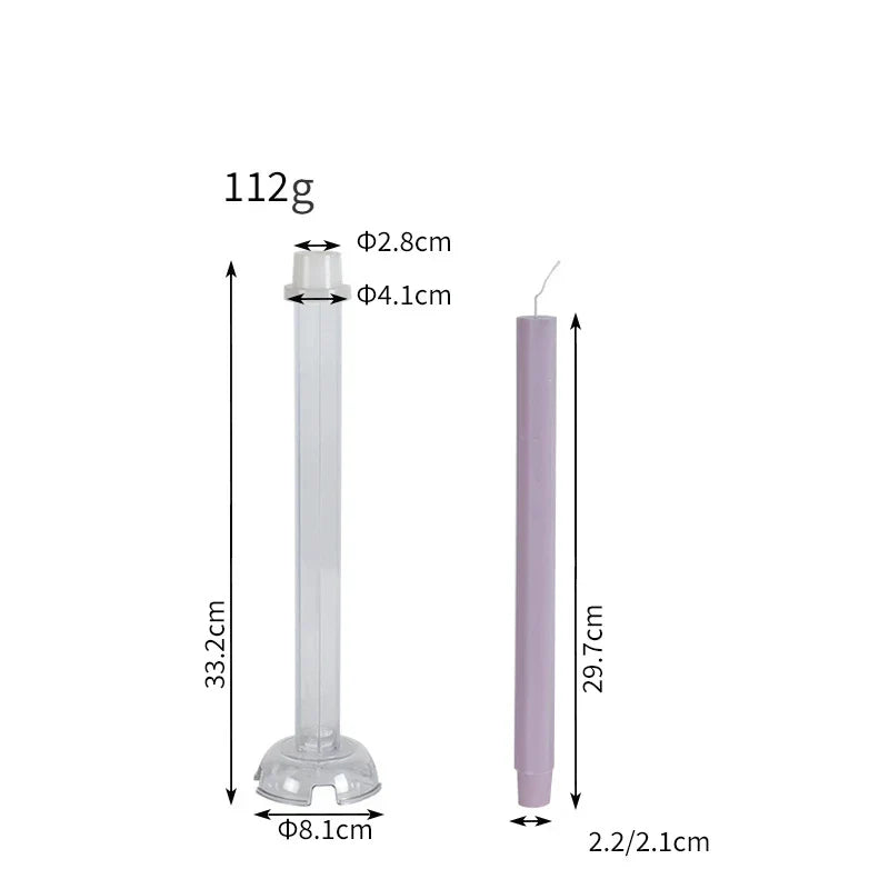 Hexagon Stripe Pole Acrylic Taper Candle Mould
