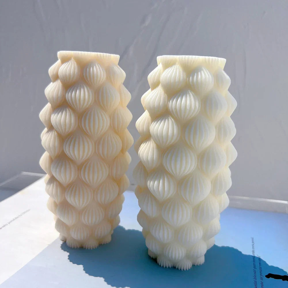 Ribbed Pillar Raindrop Candle Mould