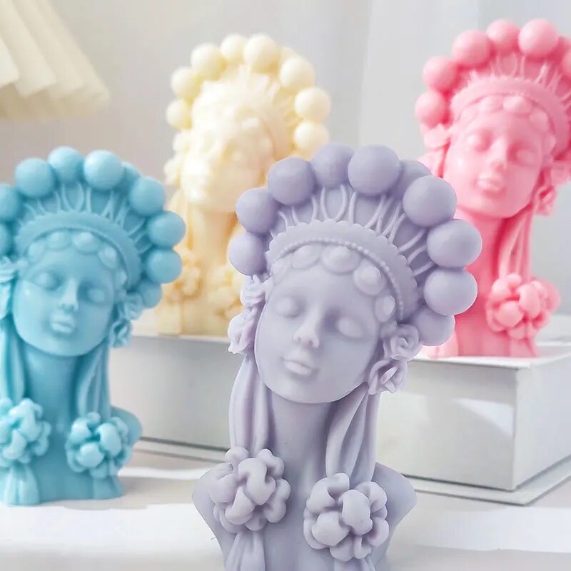 Pearl Girl Candle Mould for Handmade Candles