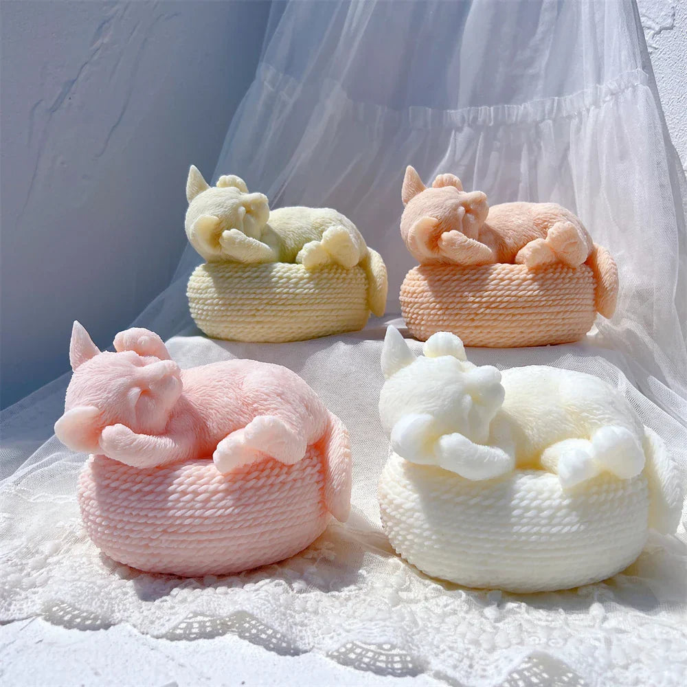 Cute Cat Statue Silicone Candle Mould