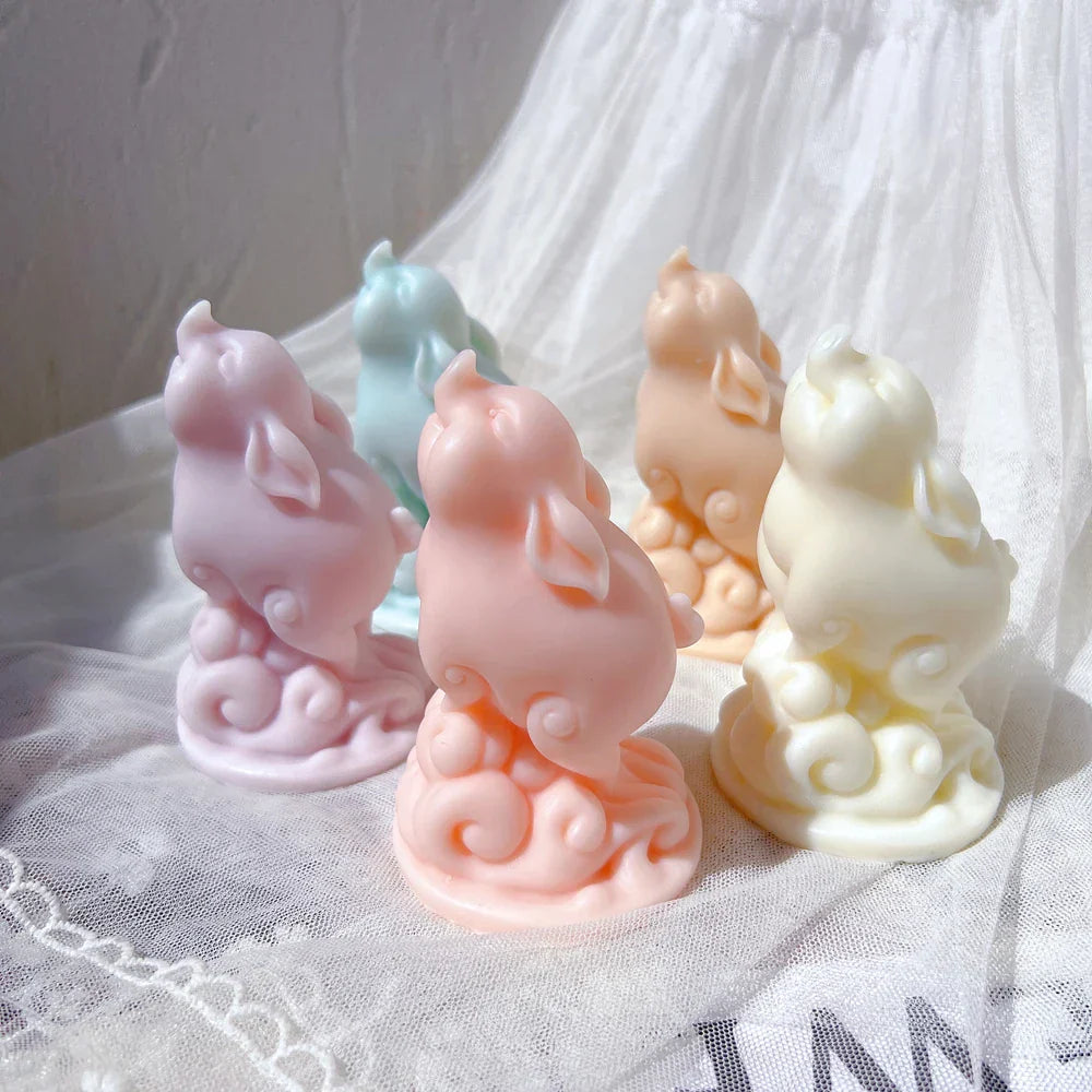 Lovely Baby Pig Silicone Candle Mould - Cute Piggy