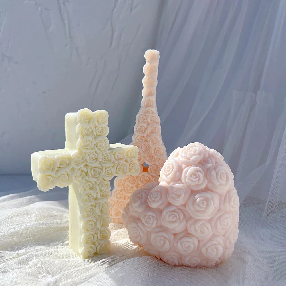 Rose Heart Silicone Candle Mould