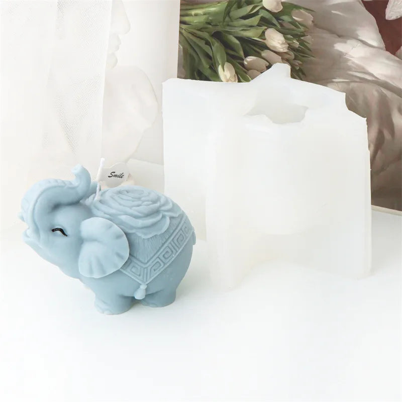 3D Playful Elephant Candle Silicone Mould