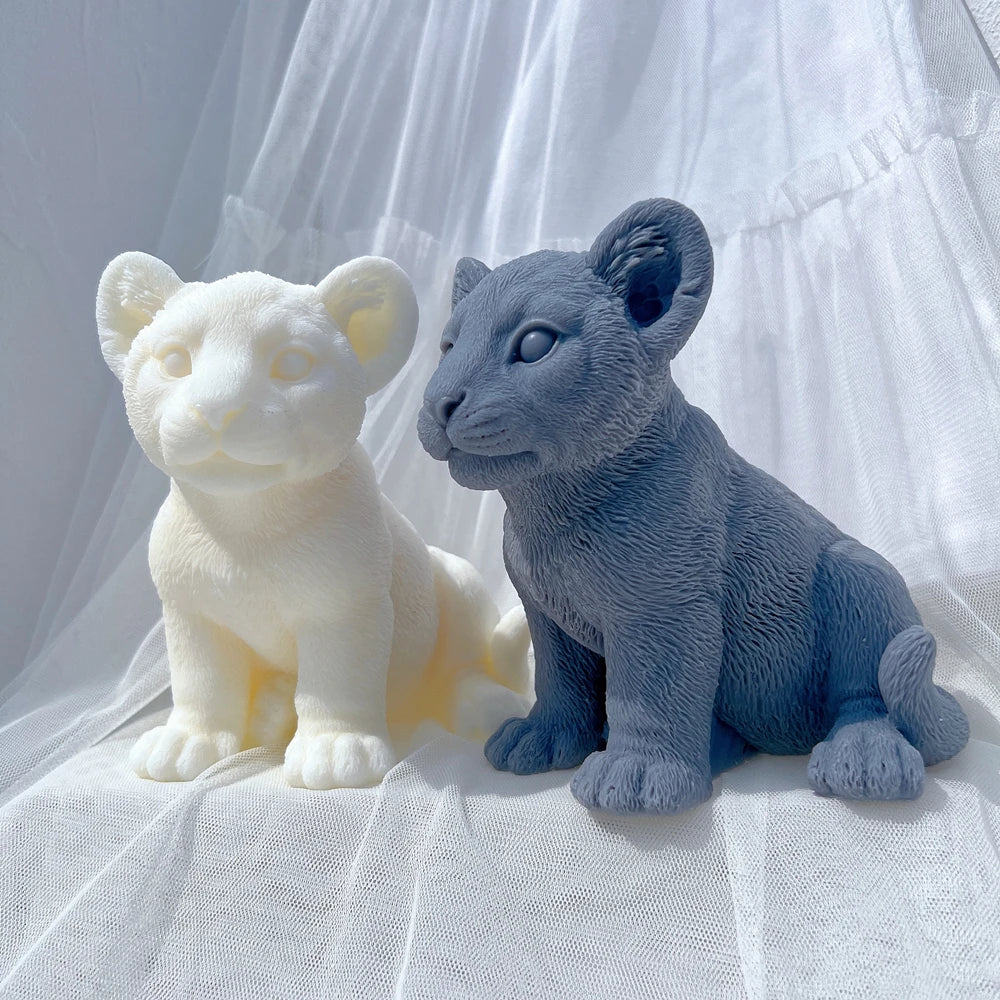 Sitting Lion Statue Candle Mould for Animal Lover Decor