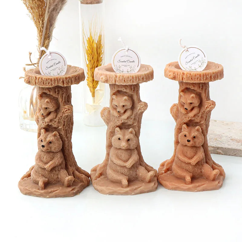 Stump Bear Silicone Candle Mould