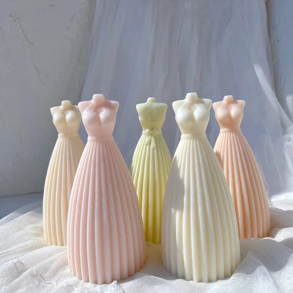 Wedding Dress Silicone Candle Mould