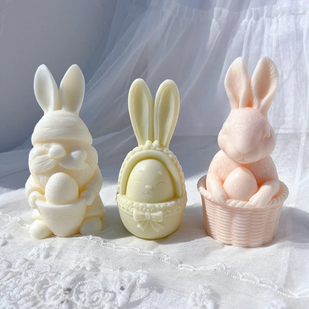 Easter Bunny Silicone Candle Mould - 3D Rabbit Wax Moulds