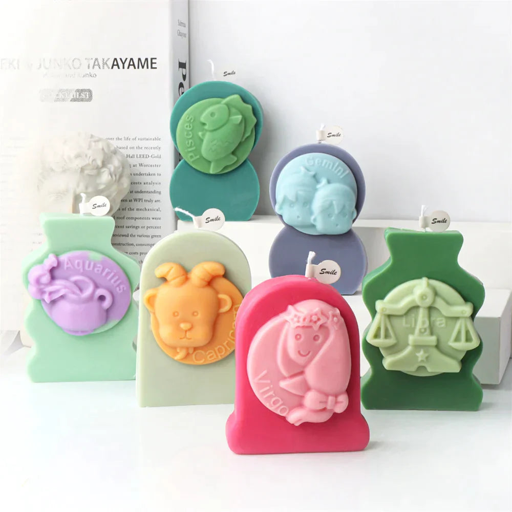 Astrology Art Craft DIY 12 Constellation Silicone Candle Moulds