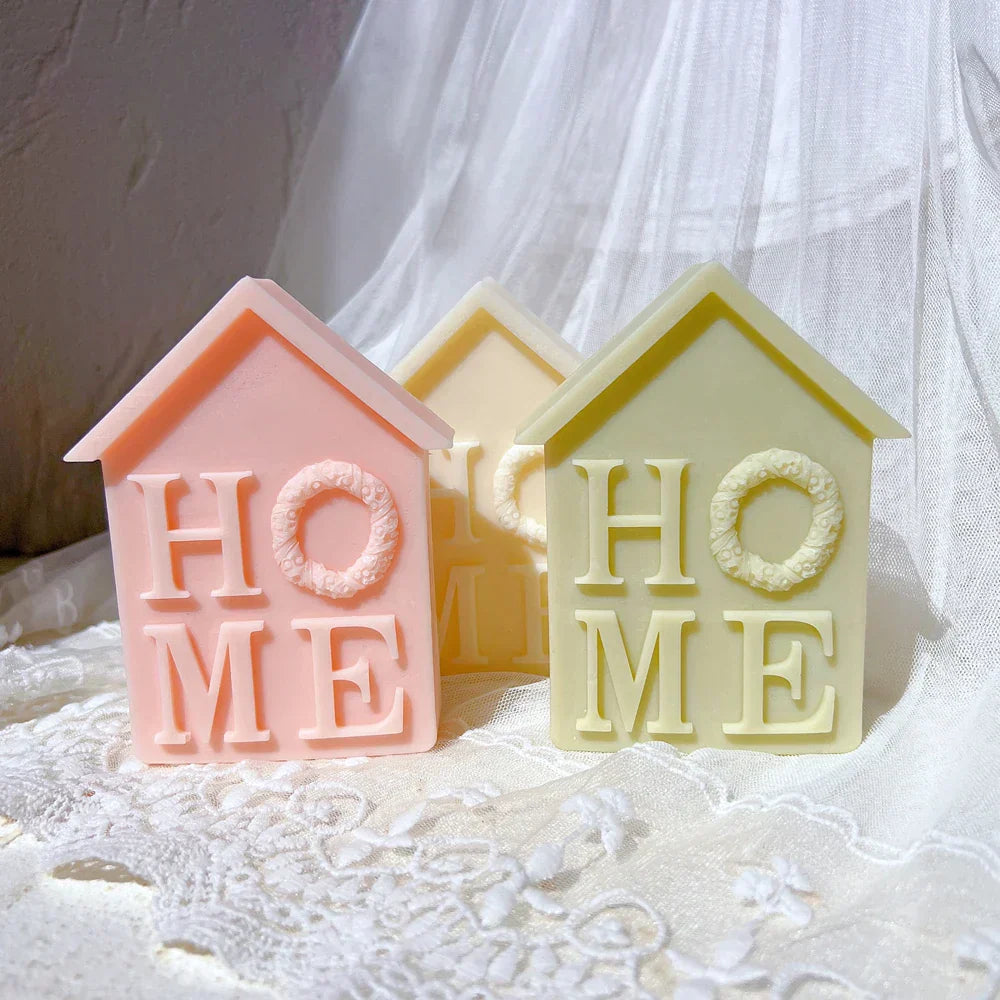 House Shape Christmas Home Letter Candle Moulds