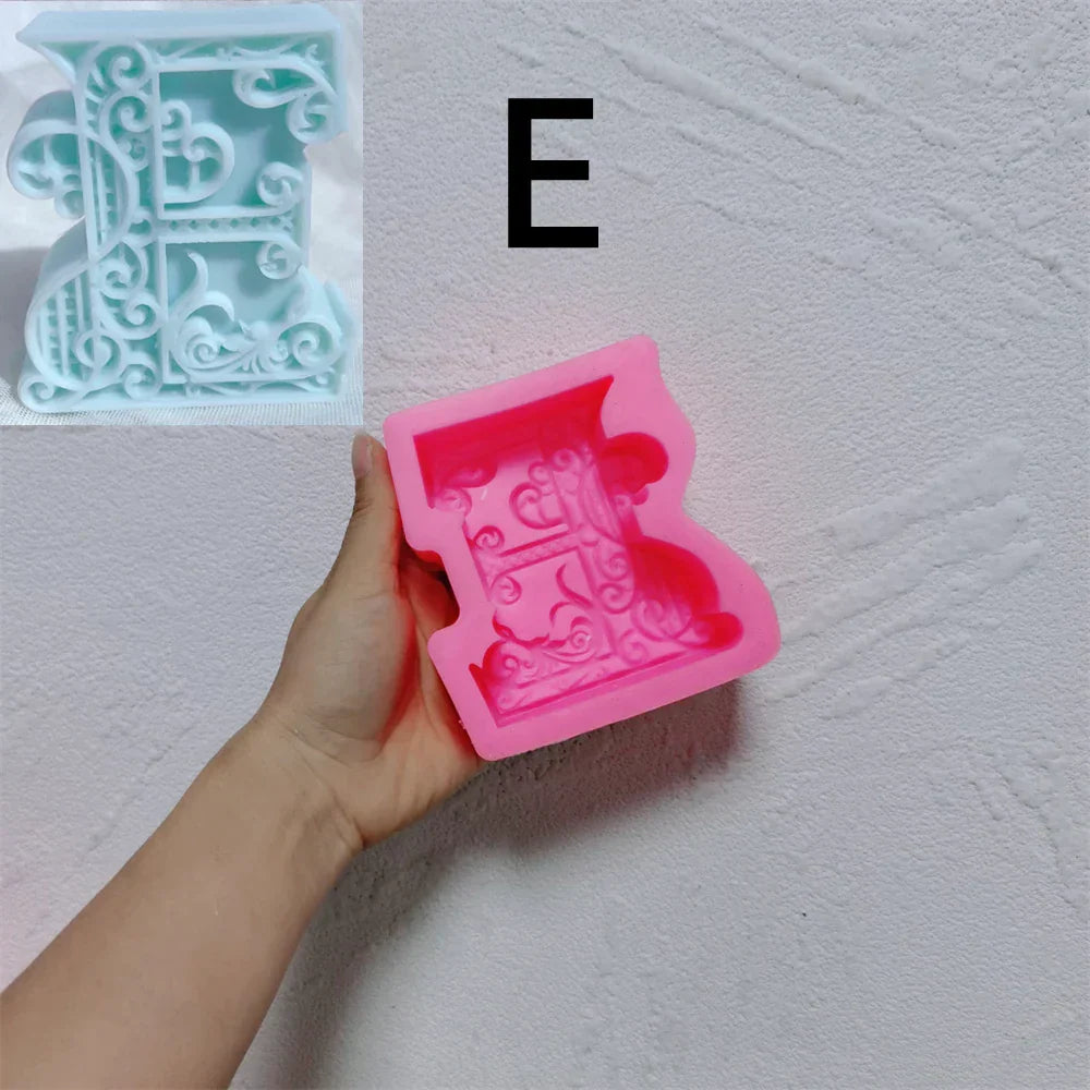 Floral Alphabet Candle Moulds