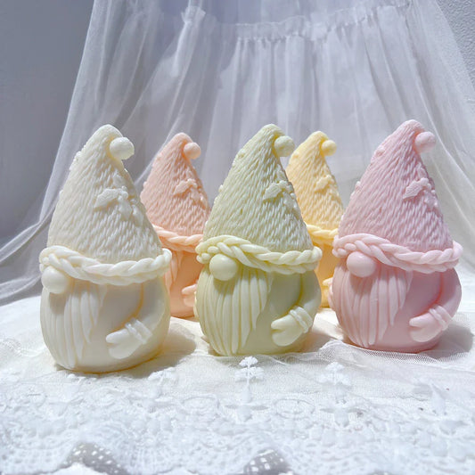 Knitted Christmas Gnome Candle Mould