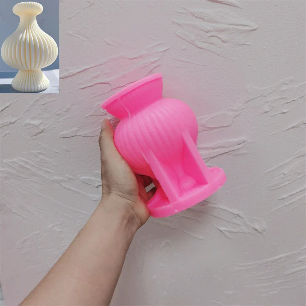 Ribbed Vase Candle Mould