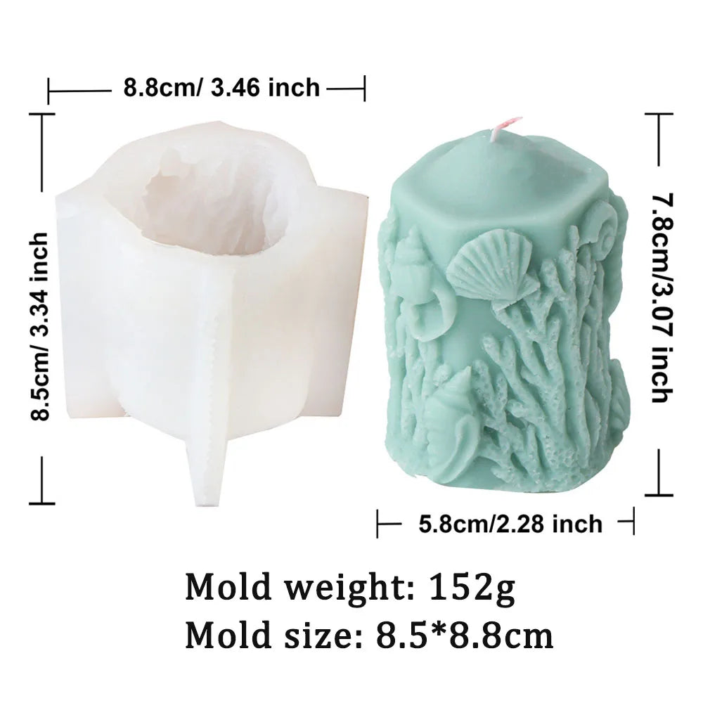Coral Pillar Candle Silicone Mould