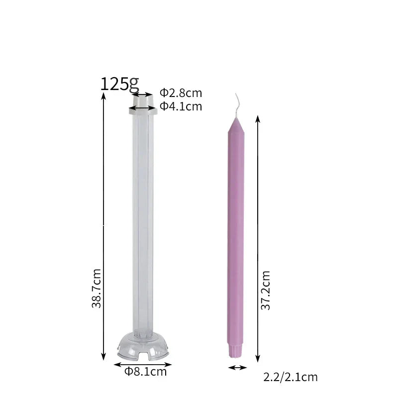 Hexagon Stripe Pole Acrylic Taper Candle Mould