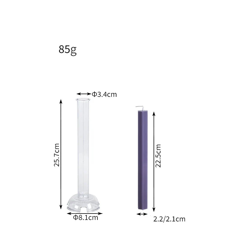 Hexagon Stripe Pole Acrylic Taper Candle Mould
