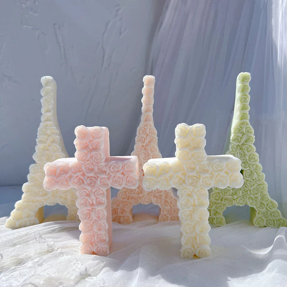 Rose Cross Candle Mould