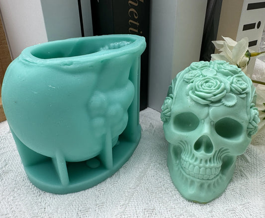 Flower Skull Candle Mould