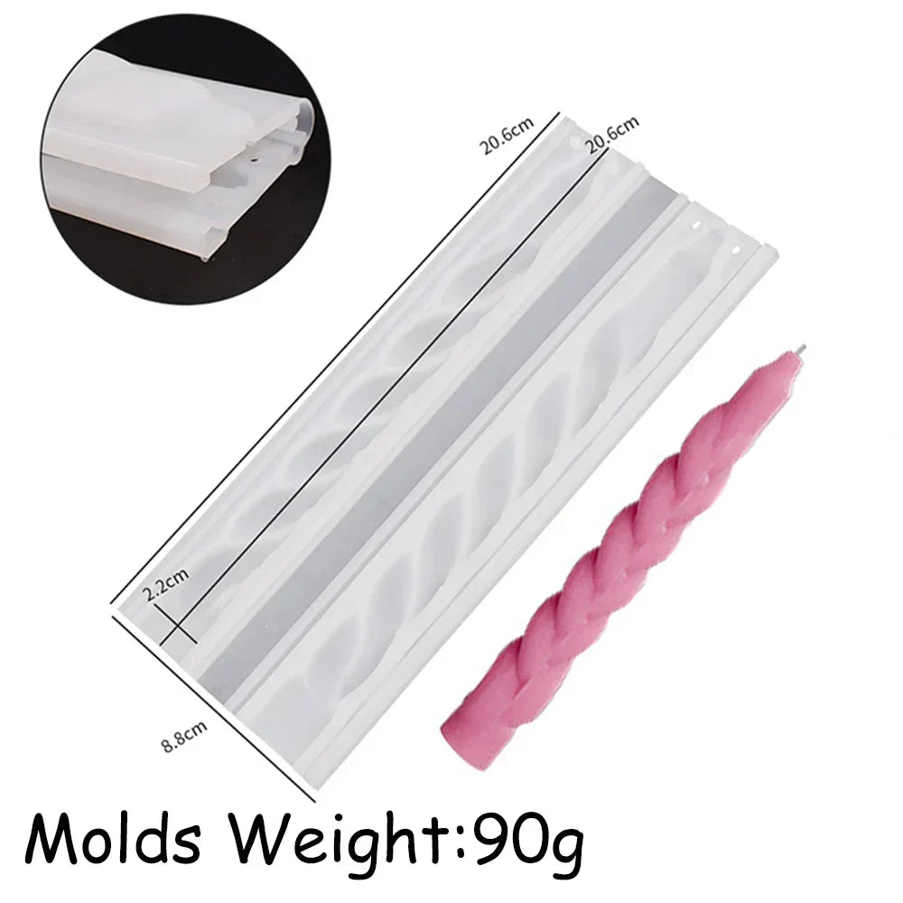 Spiral Twist Long Rod Candle Mould