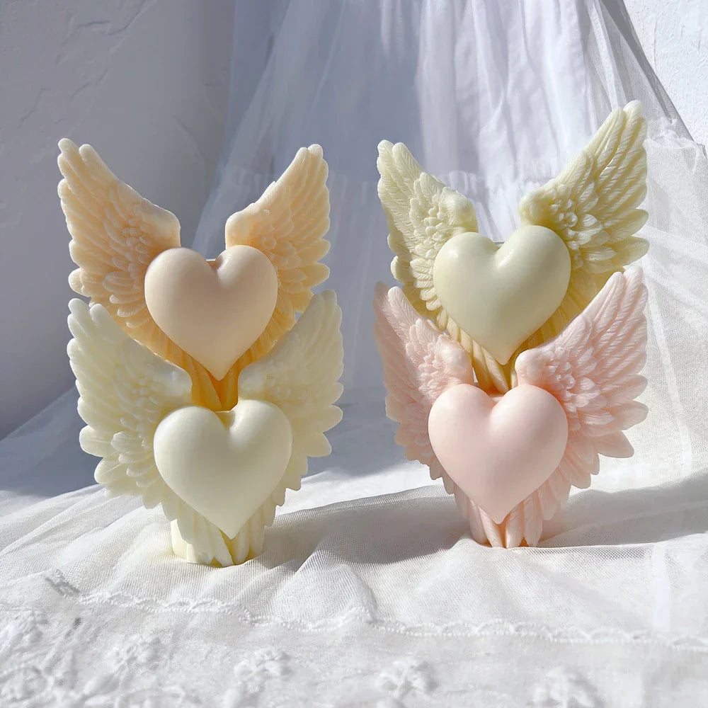 Angel Wing Heart Silicone Candle Mould