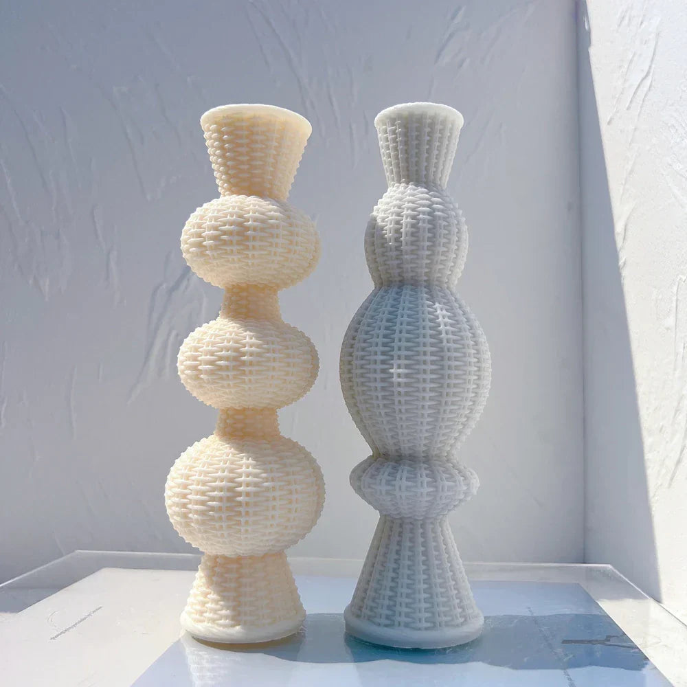 24CM Tall Weave Pillar Candle Mould