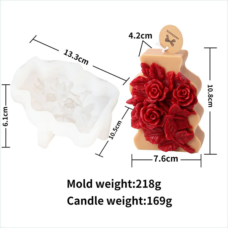 3D Flower Shape Scented Candle Silicone Mould