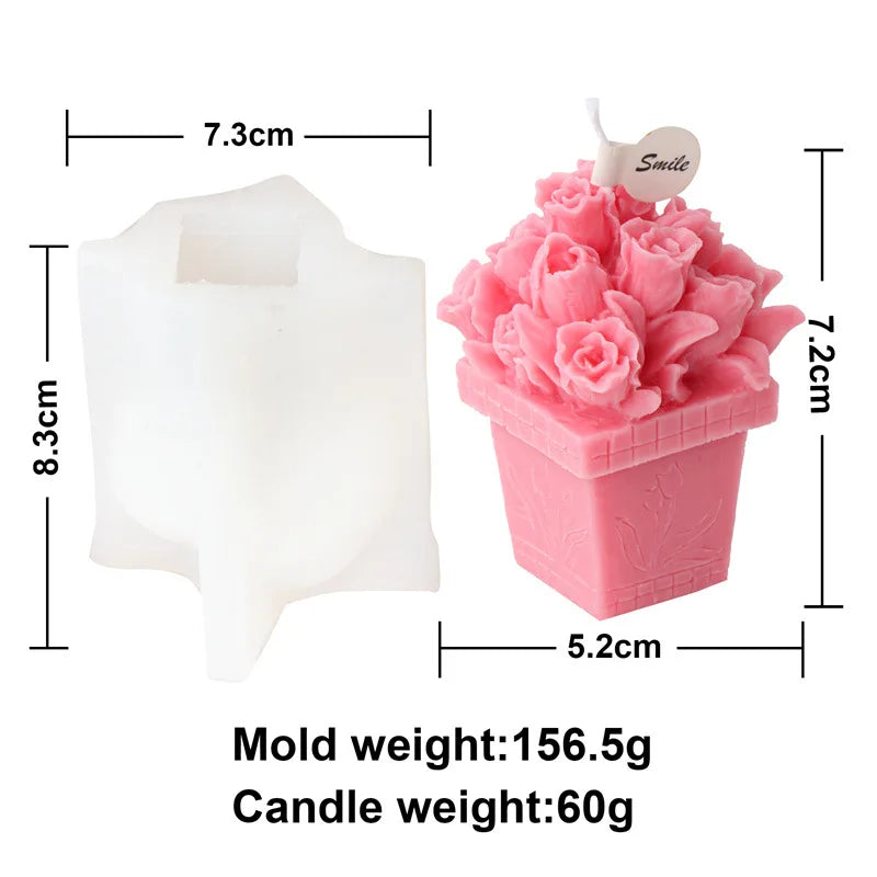 Sunflower and Rose Bouquet Candle Mould