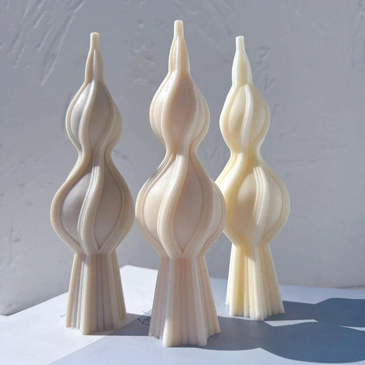 Tall Swirl Candle Silicone Moulds