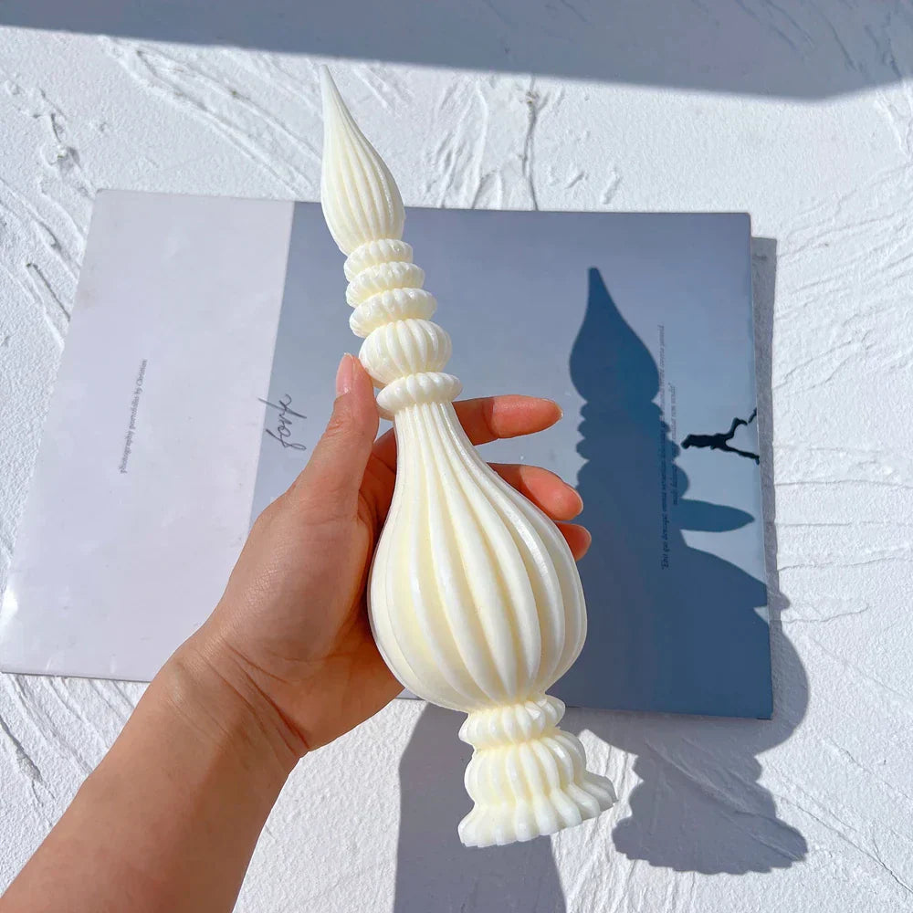Tall Ribbed Pillar Candle Moulds
