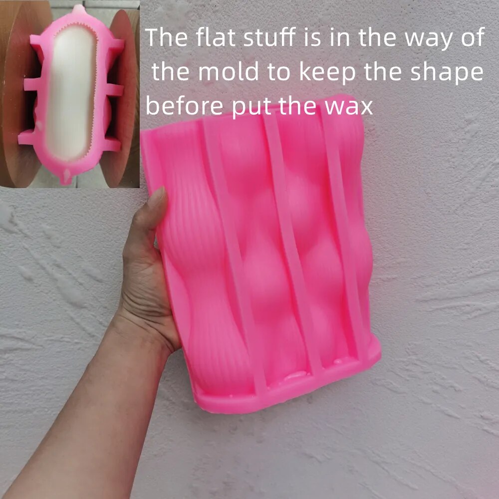 Wave Twirl Rectangle Ribbed Candle Moulds
