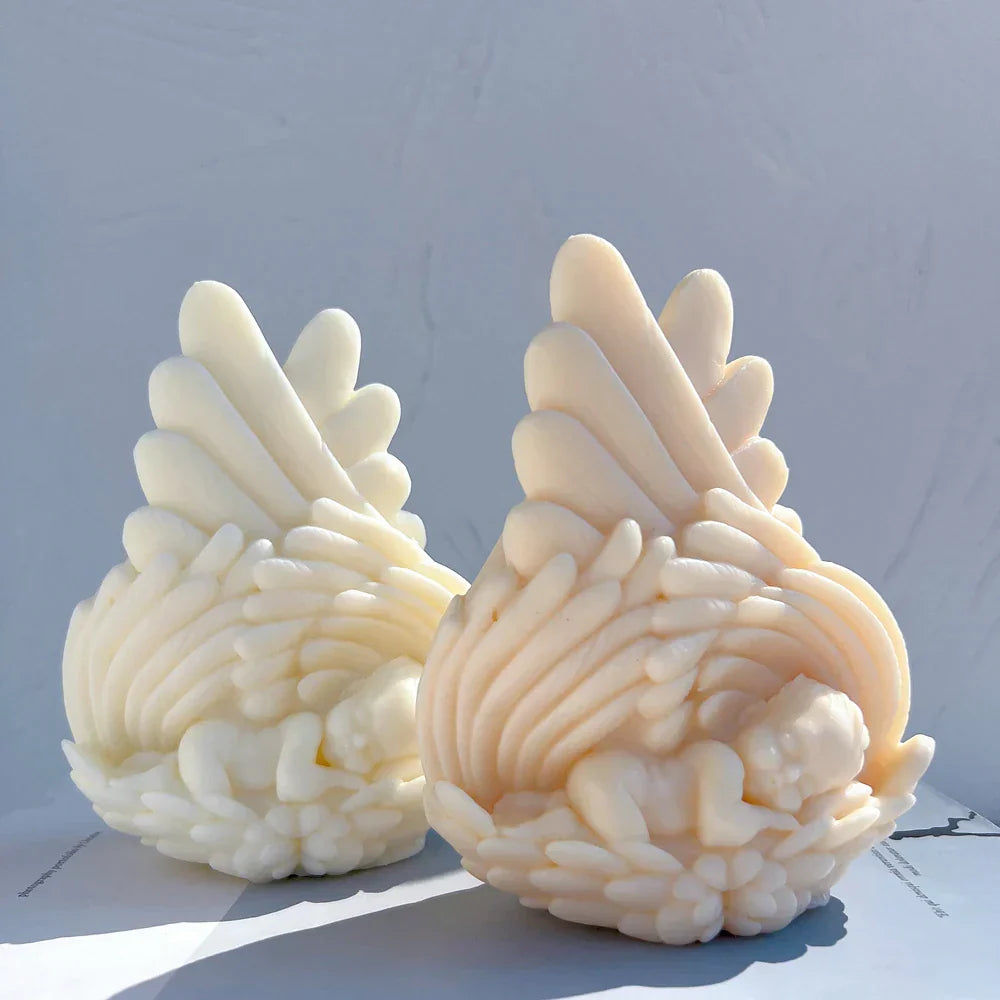 Sleeping baby Angel with Wings Candle Mould