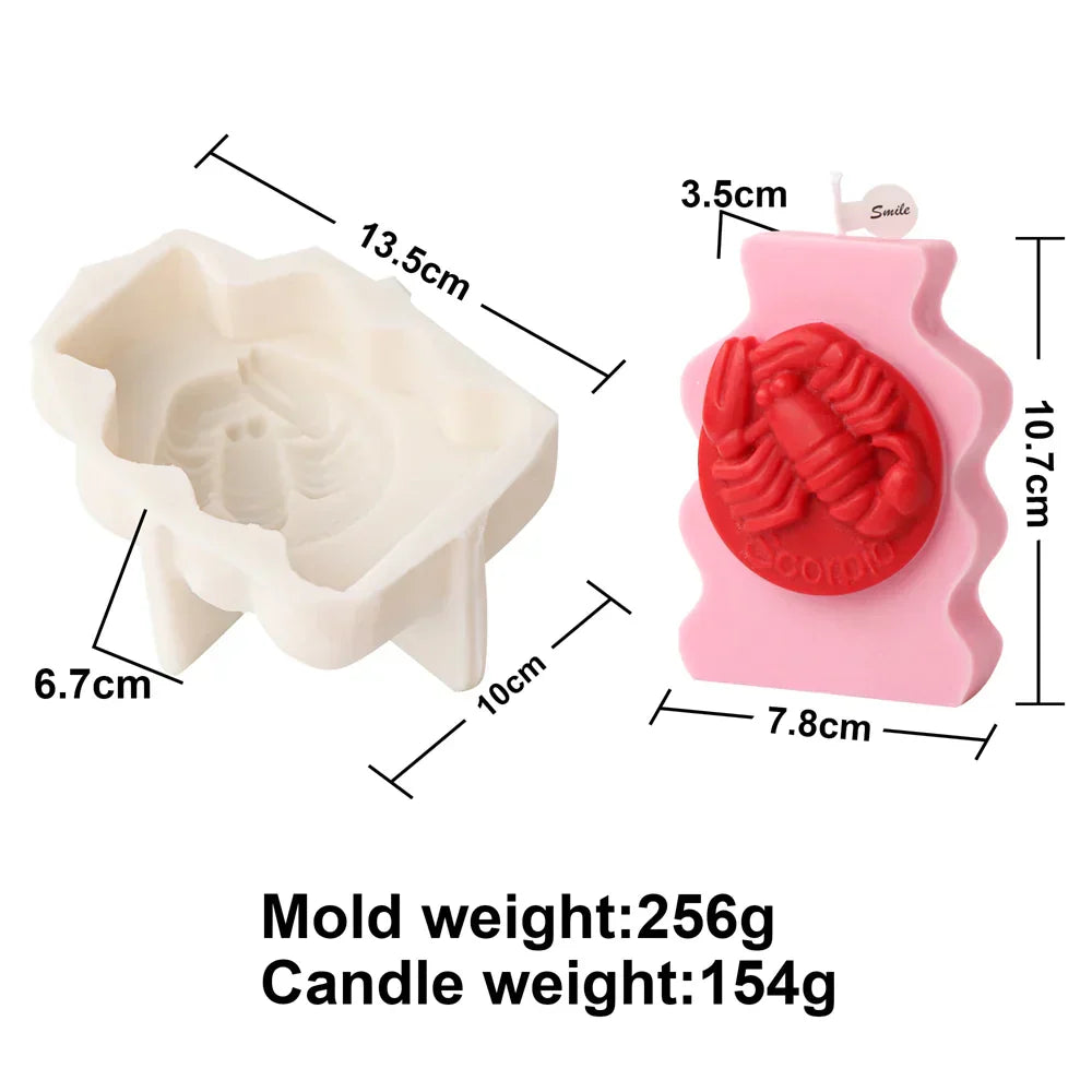 Astrology Art Craft DIY 12 Constellation Silicone Candle Moulds
