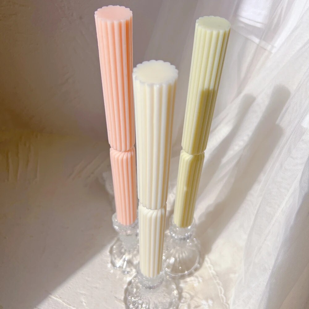 Striped Roman Column Taper Candles Mould