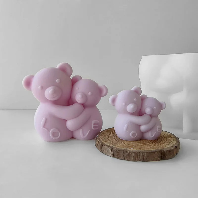 3D Love Bear Aroma Candle Silicone Mould