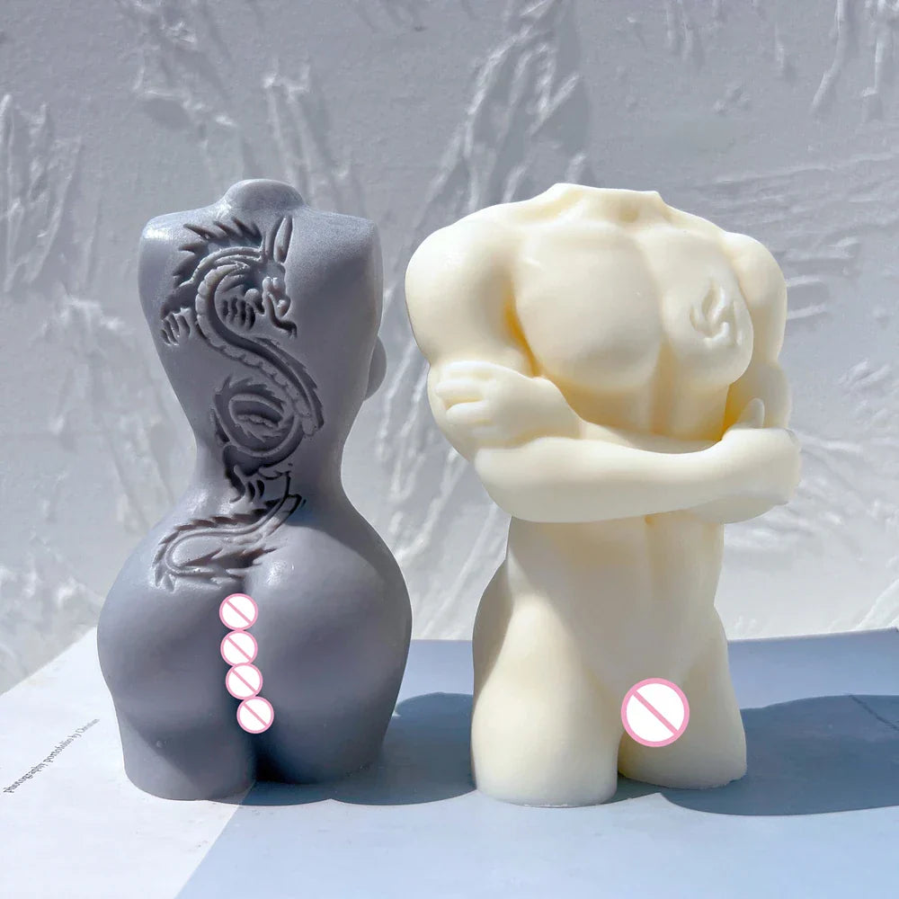 Dragon Tattoo Man Woman Body Candle Mould