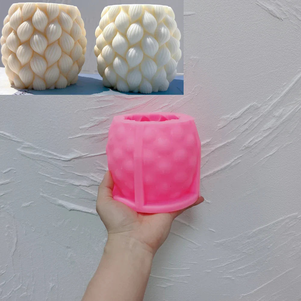 Ribbed Raindrop Column Candle Mould