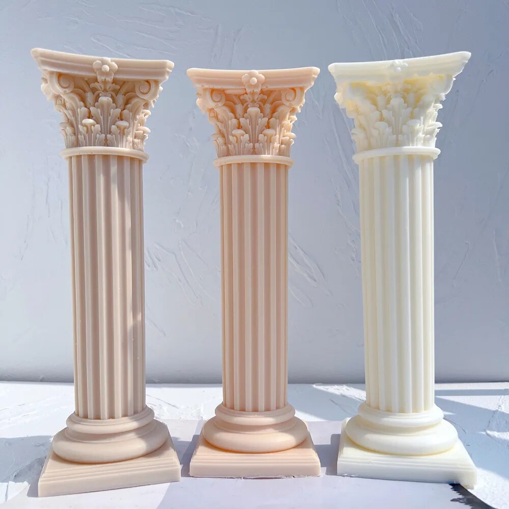 Classic Corinthian Pillar Roman Column Candle Mould