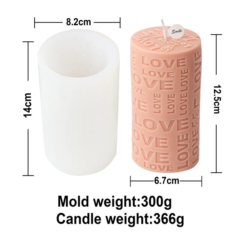 LOVE Cube & Cylindrical Candles Mould