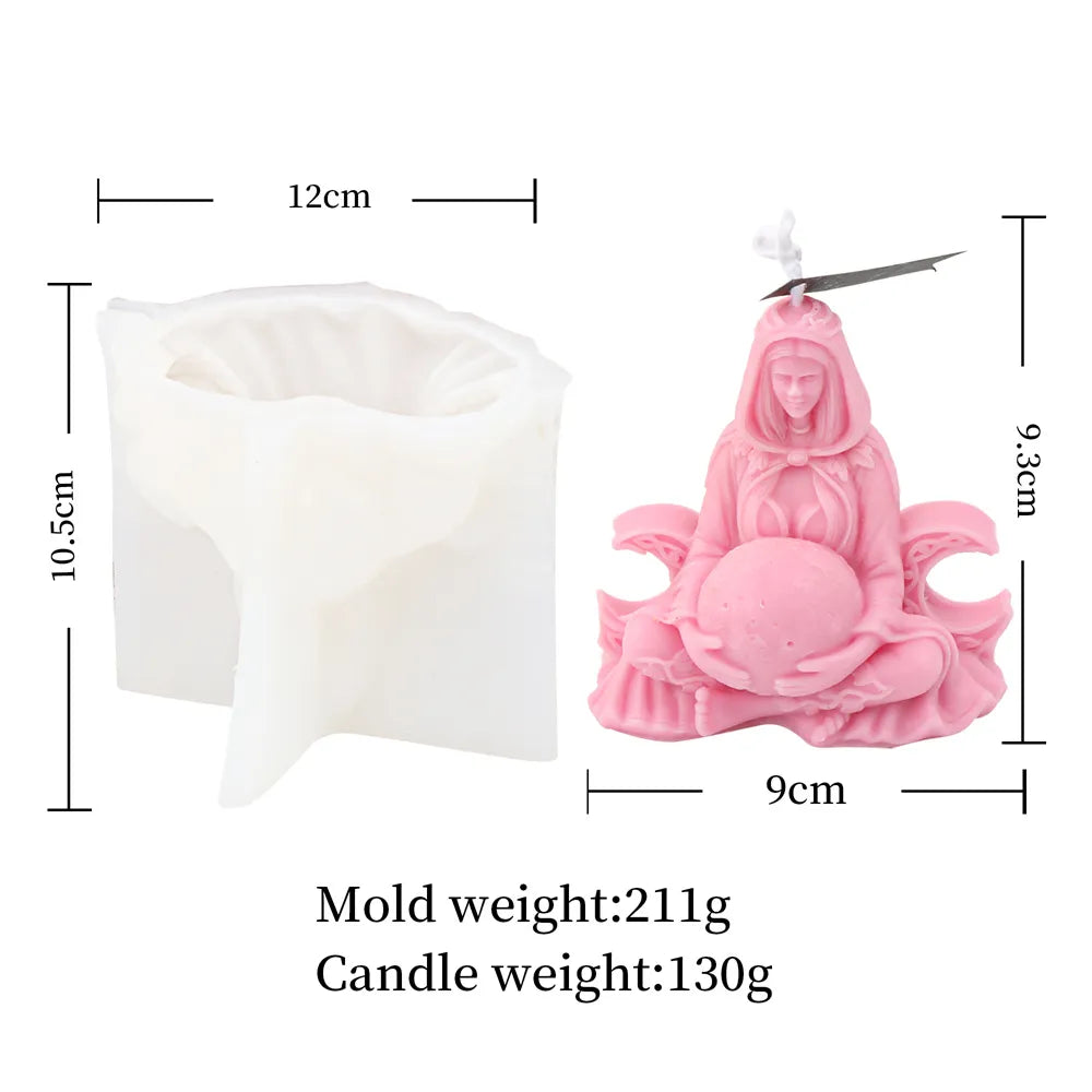 Triple Moon Goddess Cerridwen Candle Mould