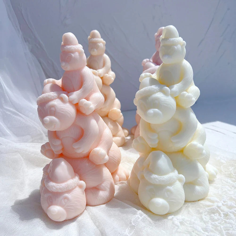 Teddy Bear Christmas Tree Candle Mould