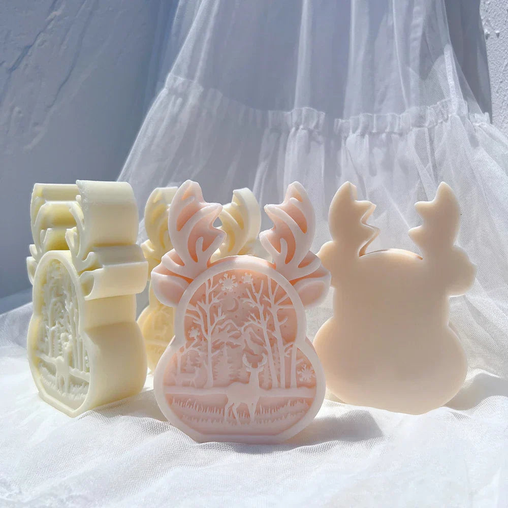 Christmas Reindeer Silicone Candle Mould