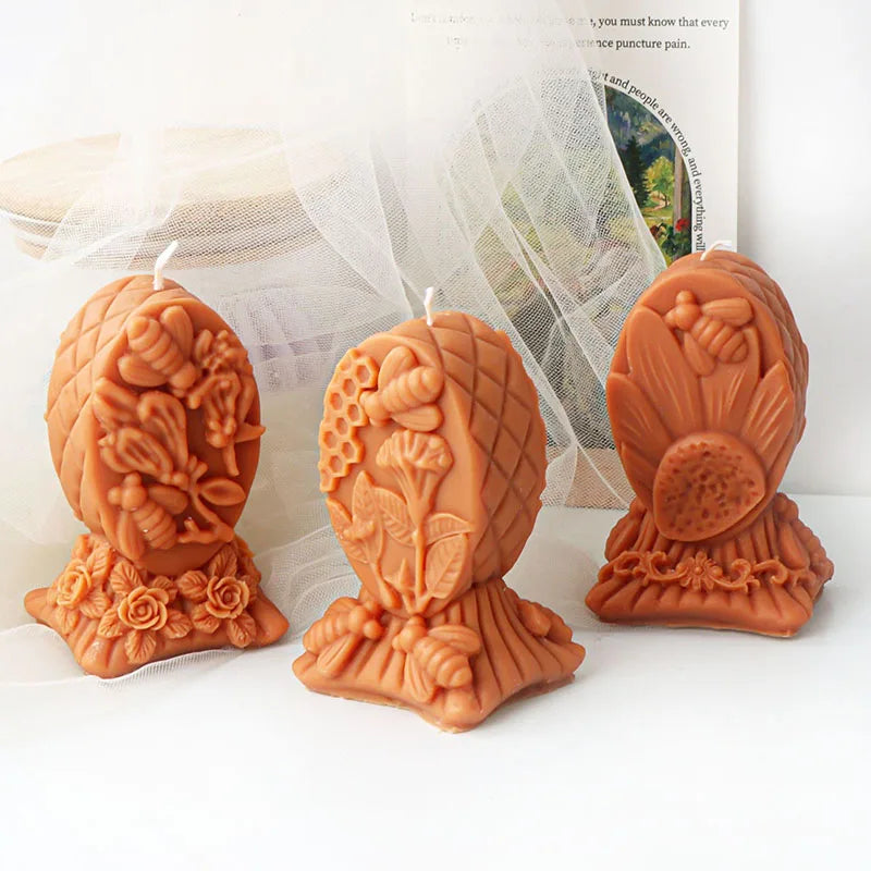 Flowers and Bees Candle Silicone Mould