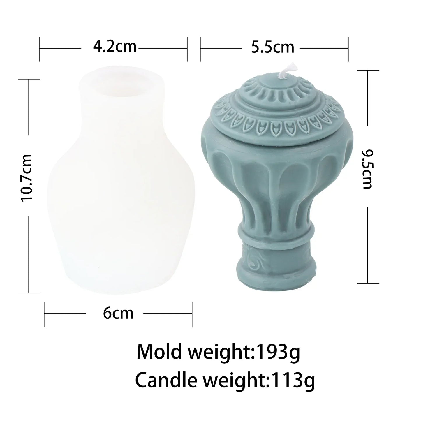 Ancient Greek Roman Column Candle Mould